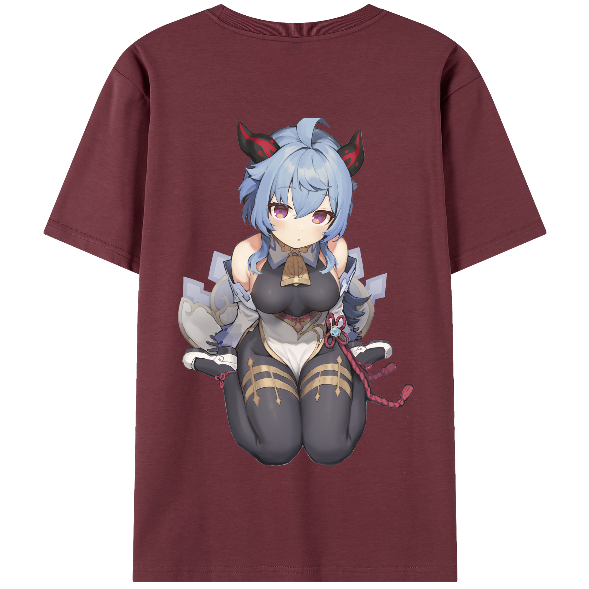 げんし神 甘雨 かんう genshin Ganyu 綿100％半袖Tシャツ（背面プリント）